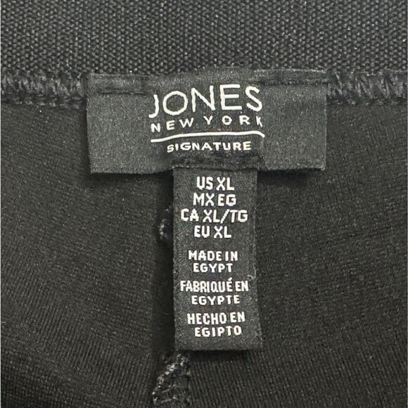 Jones New York Signature Pull On Slim Pants Black Stretch Knit - Picture 2 of 12